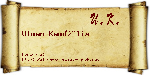 Ulman Kamélia névjegykártya